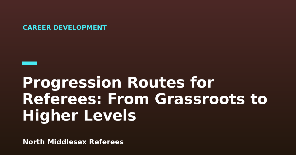 Progression Routes for Referees: From Grassroots to Higher Levels
